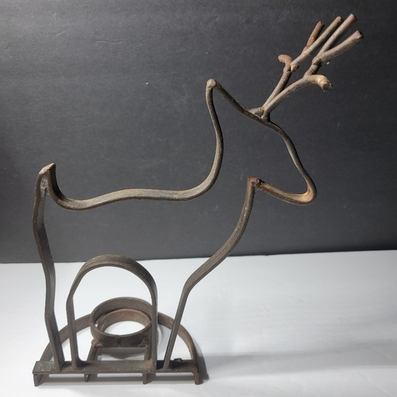 Wrought Iron Deer Candle Holder Decor - Picture 2 of 11